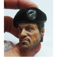 OSK1405174 Custom 1/6 Male Head Sculpt + Hot Toys Original Expandable Black Beret Cap
